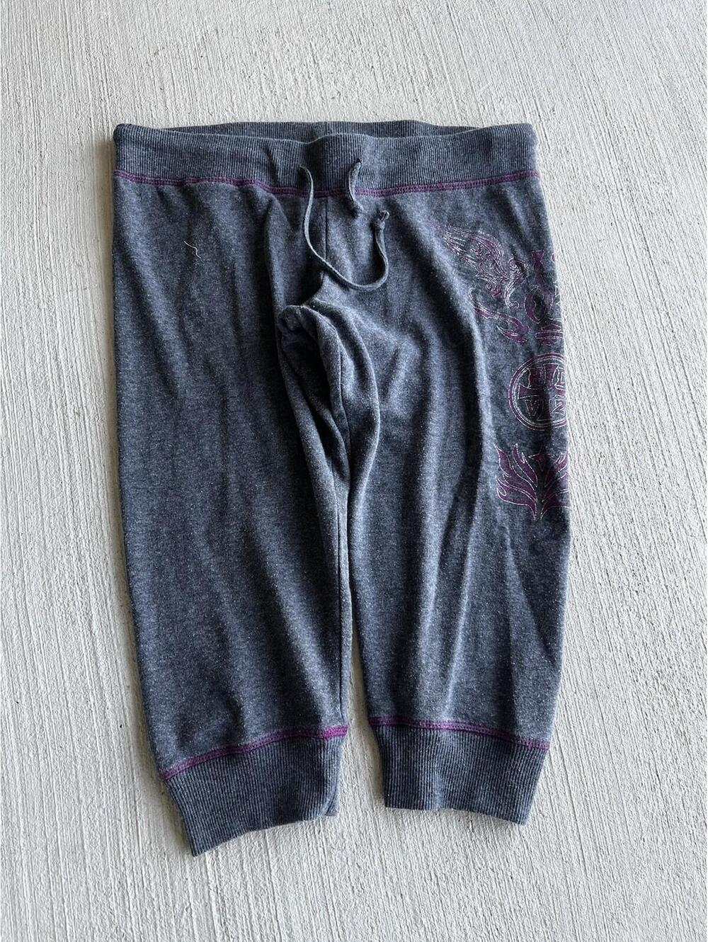 Harley Davidson Gray Pink Graphic Crop Jogger Pants Small